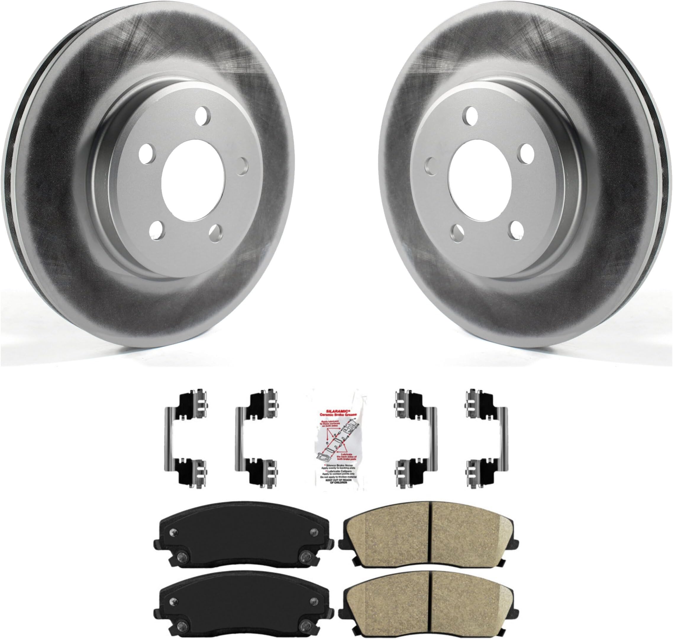 Transit Auto Front Coated Disc Brake Rotors And Ceramic Pads Kit Replacement For Dodge Chrysler 300 Charger Challenger Magnum KGA-100082