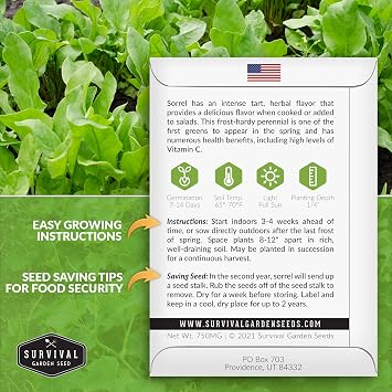 Sorrel Seeds for Planting - 1 Pack