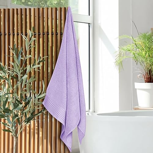 Vista 250 de GLAMBURG Juego de 6 toallas de 100% algodón ultra suave, contiene 2 toallas de baño de 28 x 55 pulgadas, 2 toallas de mano de 16 x 24 pulgadas y 2