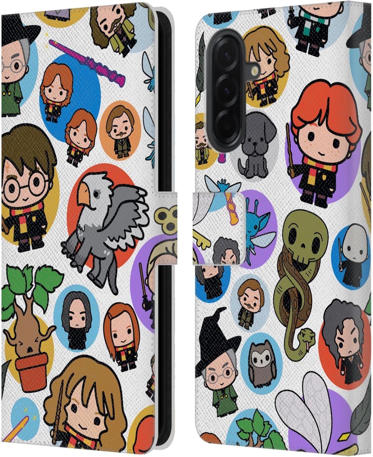 Head Case Designs Officially Licensed Harry Potter Pattern Deathly Hallows XXVIII Leather Wallet Case Compatible with Samsung Galaxy A36 5G