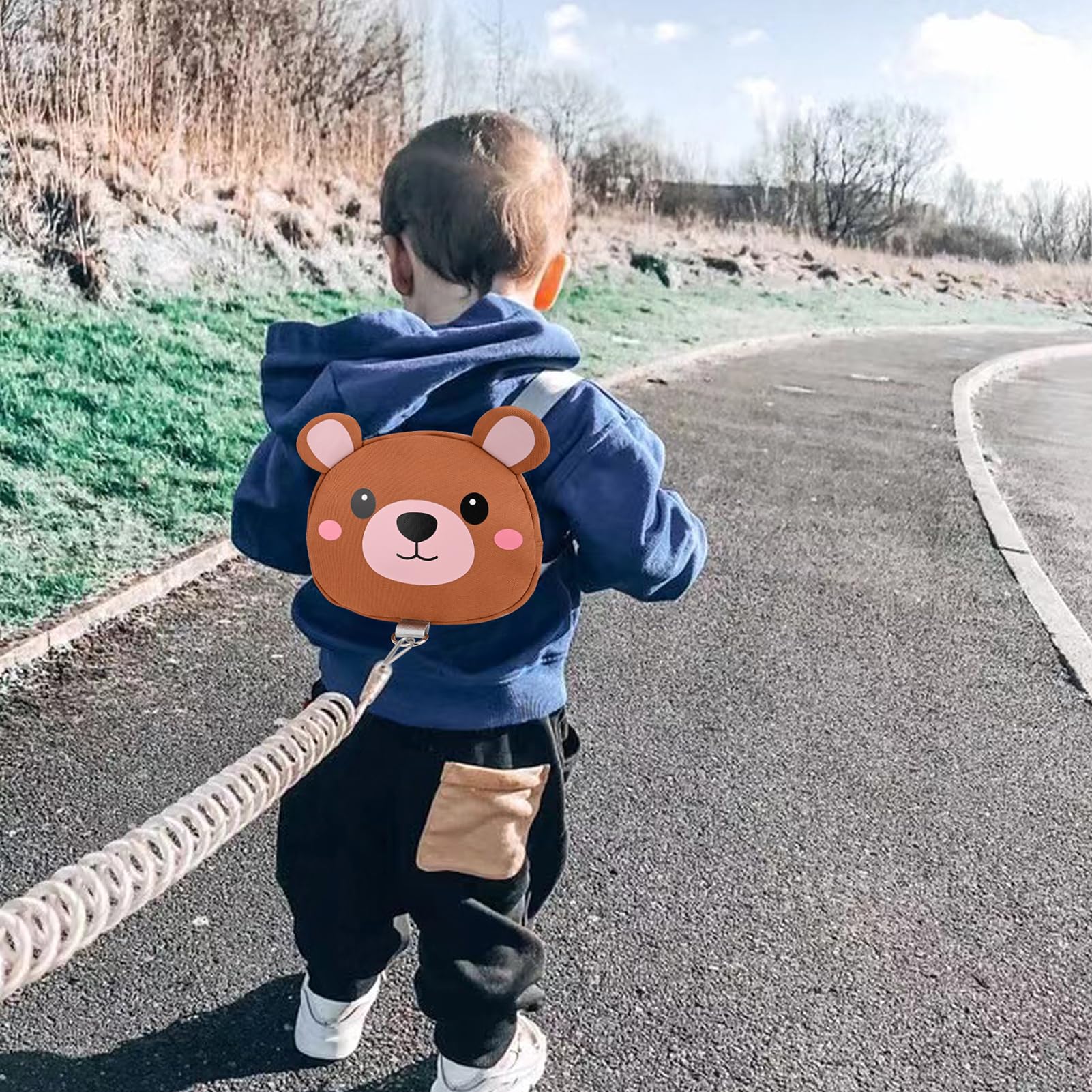 Bebamour Animal Toddler Backpack z wodzami bezpieczeństwa Mini torba ze smyczą dla dzieci Przenośny plecak z szelkami dla chłopców i dziewcząt