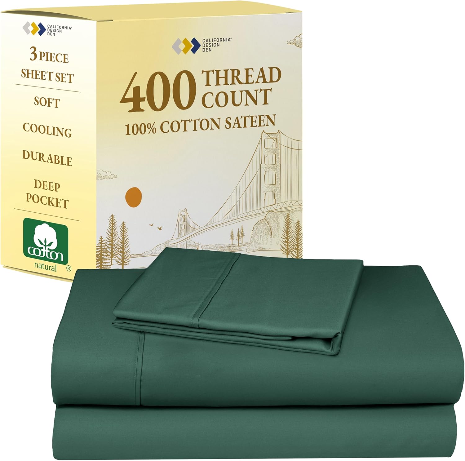 California Design Den Twin XL sheet set - 400 thread count cotton sateen