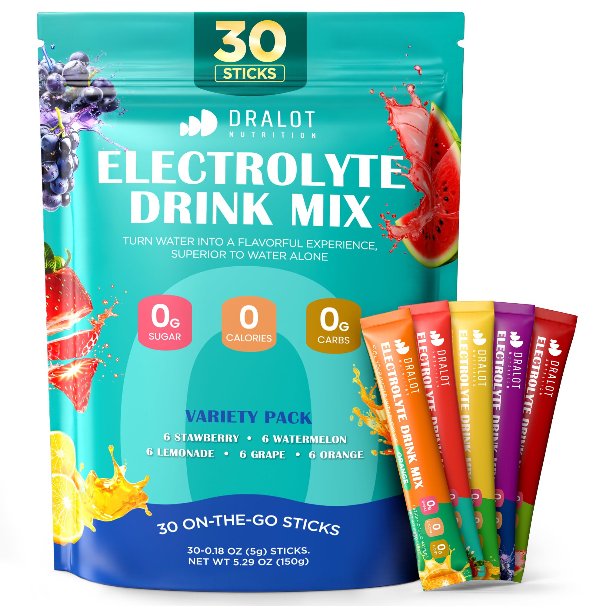Juicy Splash 30 Packs Sugar Free Electrolytes Powder