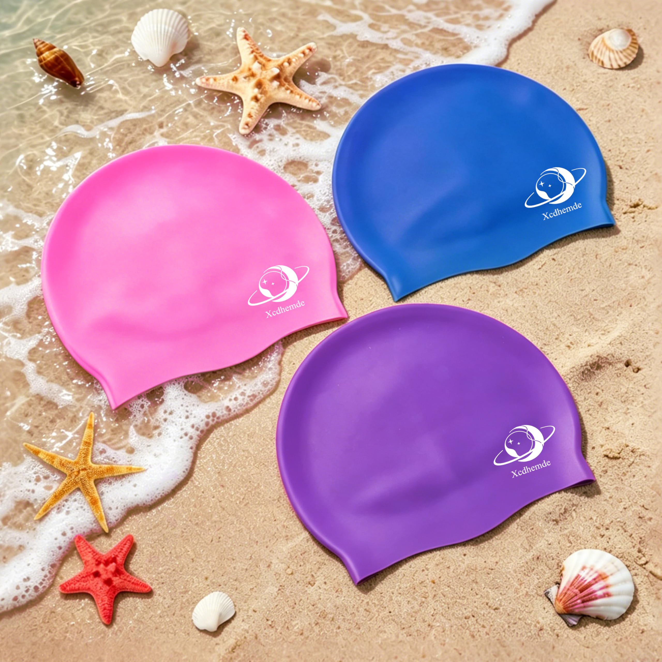 Bonnet de Bain Enfant Silicone Natation Piscine Confortable Souple