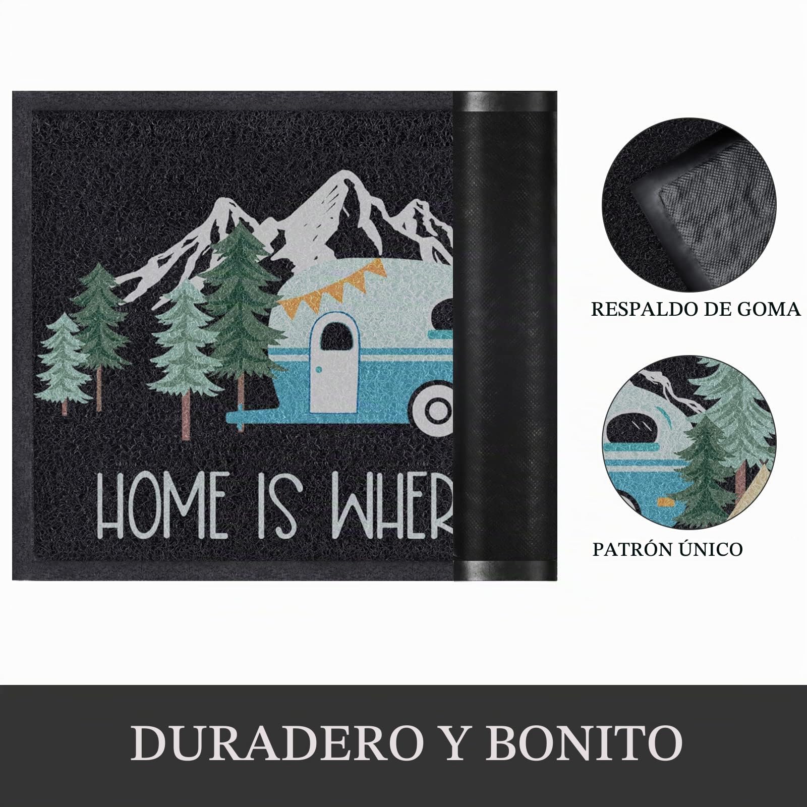 comfoyar Felpudo para Caravana Felpudos Entrada Casa, Alfombrilla Antideslizante Lavable Impermeable, Felpudo de Entrada Alfombra Exterior, Alfombras para Entradas 40 X 60 cm