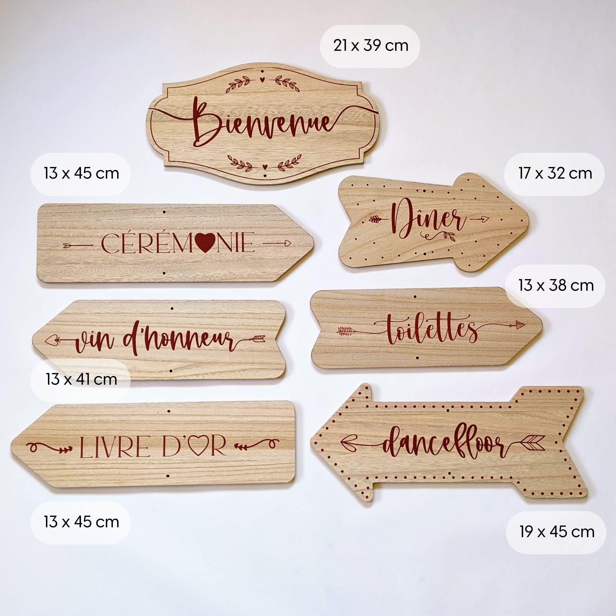 Lot De 10 Panneaux Flèches En Bois Naturel - Étiquettes DIY Pour Décoration Maison, Jardin Et Bricolage
