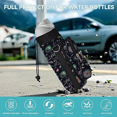 Miniatura 7 de AUPET Portabotellas de Agua para Mochila con Soporte para Brazo 25324064 oz, Funda Cruzada Aislada para Botella de Agua con Correa y Bolsillos para