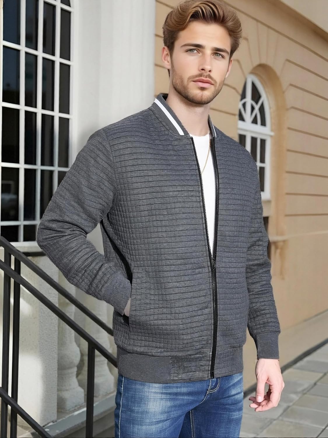 Jaqueta masculina leve casual leve para homens jaqueta bomber waffle casaco universitário com zíper em promoção! Veja a oferta e mais achadinhos de Jaquetas & Casacos 3 Hoje é o melhor dia para comprar Jaqueta masculina leve casual leve para homens jaqueta bomber waffle casaco universitário com zíper com aquele preço maroto! Promoção! Aproveite a oferta! 3