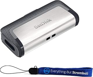 SanDisk Ultra 128GB Dual Drive USB Type-C Flash Drive Bundle (SDDDC2-128G-G46) with Everything But Stromboli (TM) Lanyard (128GB)