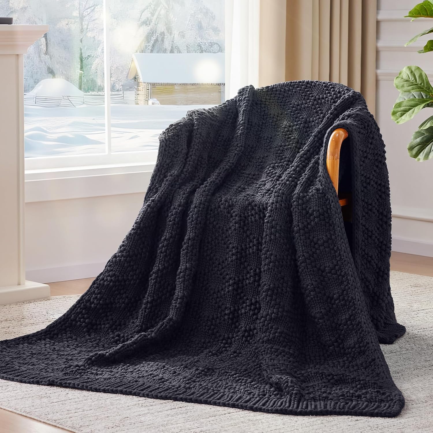 Anysay Knitted Weighted Blanket for Adult, Chunky Knit Throw 36''*48'' 5lbs