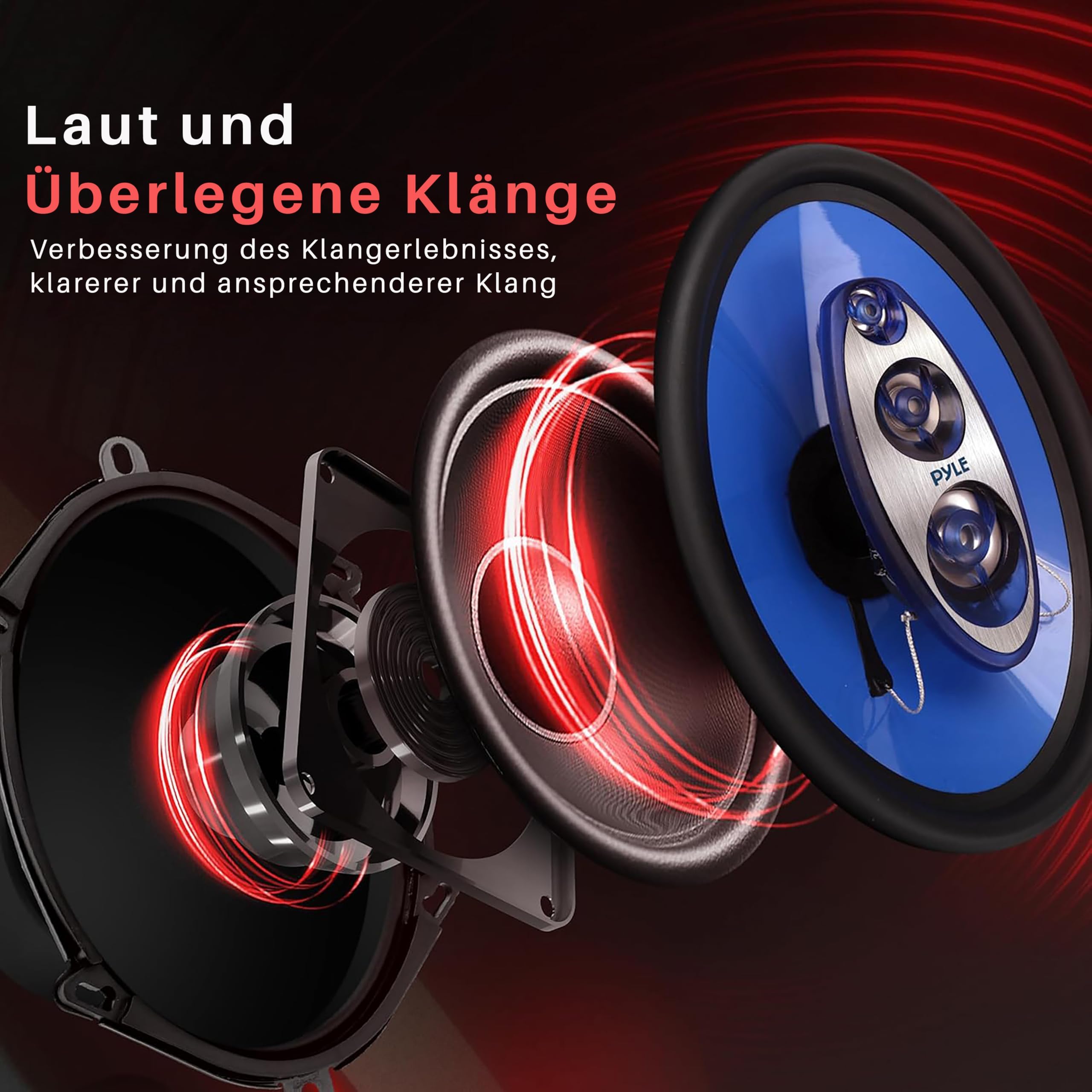 Pyle Auto Lautsprecher 6x9 Zoll 4 Wege Set 400W - Einbaulautsprecher Auto Kfz Lautsprecher mit Hochtöner Mitteltöner Car Hifi Klang klare Höhen kraftvoller Bass OEM Passform einfache Montage