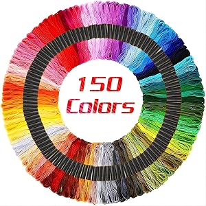 Embroidery Thread, 150 Pack Embroidery Floss Skeins Cross Stitch Threads, Friendship Bracelet String for Gifts Art Crafts, 150 Colors
