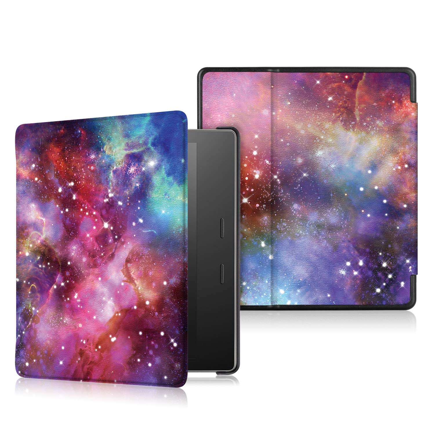 JUNJIU Slim PU Leather Multi-Angle Viewing Milky Way Case for Kindle Oasis 2017/2019 (7in, 9th/10th Gen)