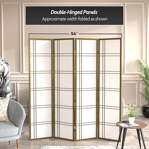 Miniatura 45 de Red Lantern Divisor de habitación con 5 paneles de doble cruz Shoji de 6 pies de alto Marfil,Oro,Gris,https://www.amazon.com/dp/undefined