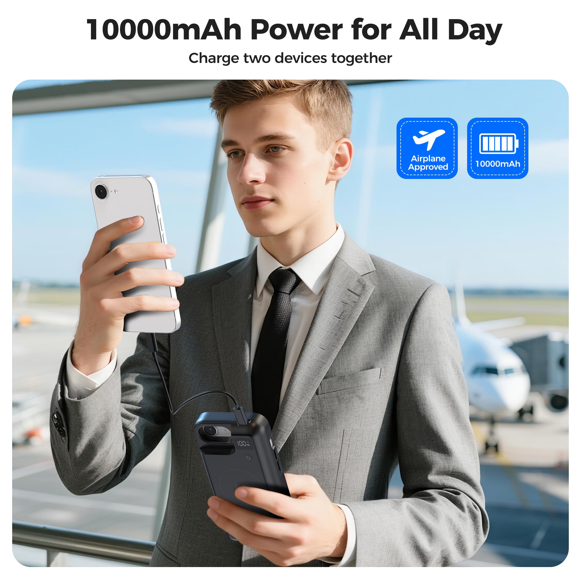 Mavulo Akkuhülle für iPhone 16e/17e, 9300mAh 20W Battery Case, Handyhülle mit Powerbank, Ladehülle Akku hülle für iPhone 16e & iPhone 17e(6,1")