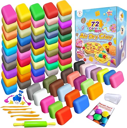 Miniatura 14 de Magic Clay - Arcilla seca al aire 48 colores, arcilla para modelar para niños con herramientas, suave y ultraligera, juguetes regalos para niños y
