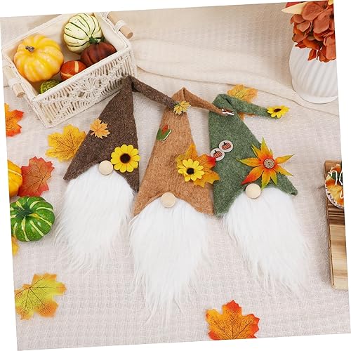 Miniatura 4 de UPKOCH Juego de 3 botellas de vino de Acción de Gracias, bolsas de felpa para muñecas, decoración de otoño, cubierta de decoración de botella de