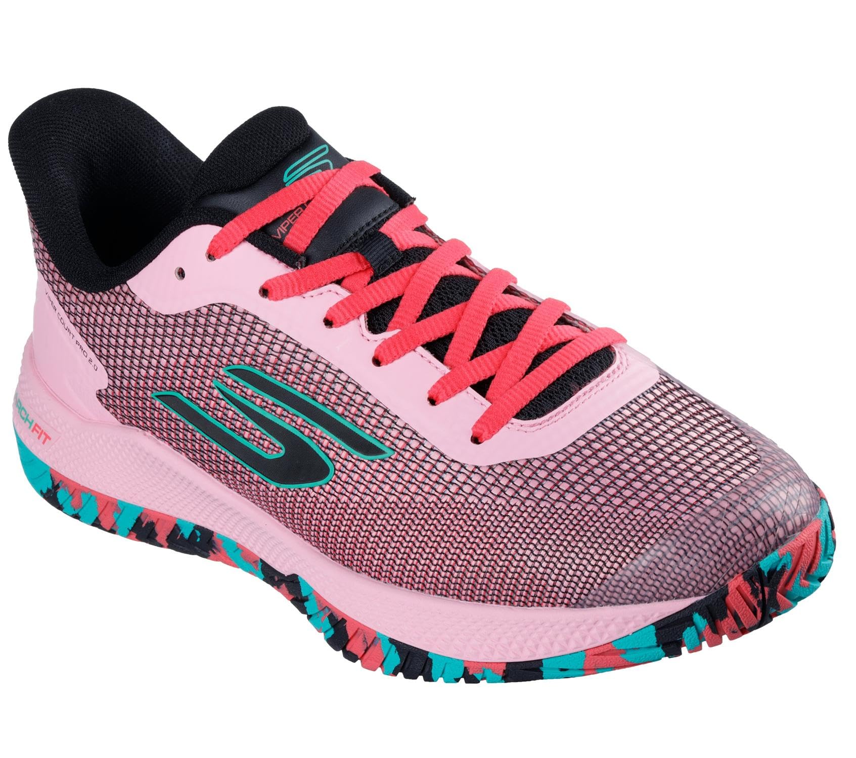 Skechers Men's Viper Court Pro 2.0 Pickleball-Shoes, Pink/Black, 8.5 UK