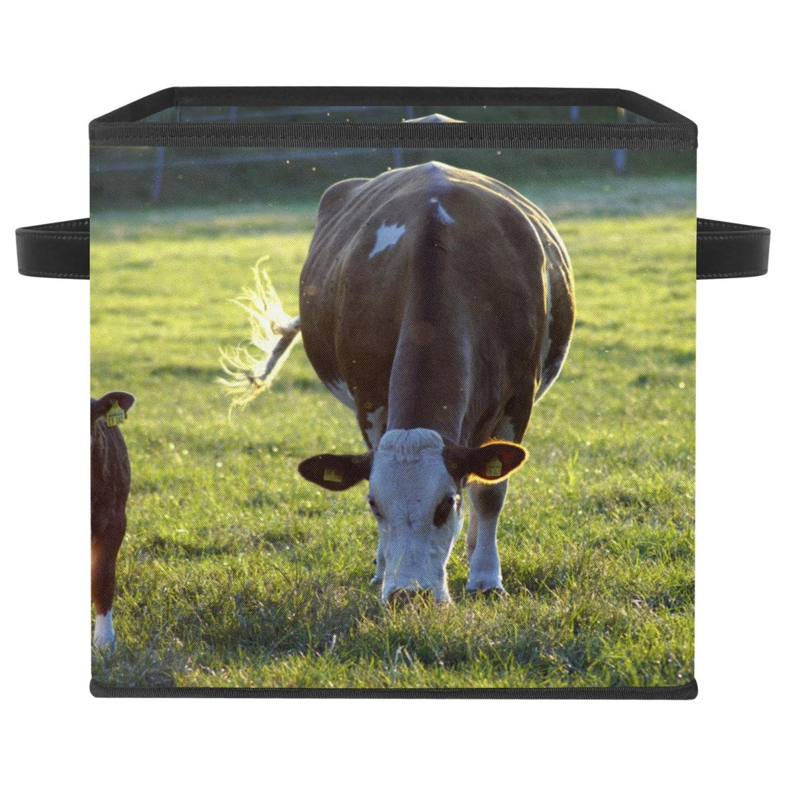 Panier de rangement vache pour organiser la chambre d'enfant et le placard