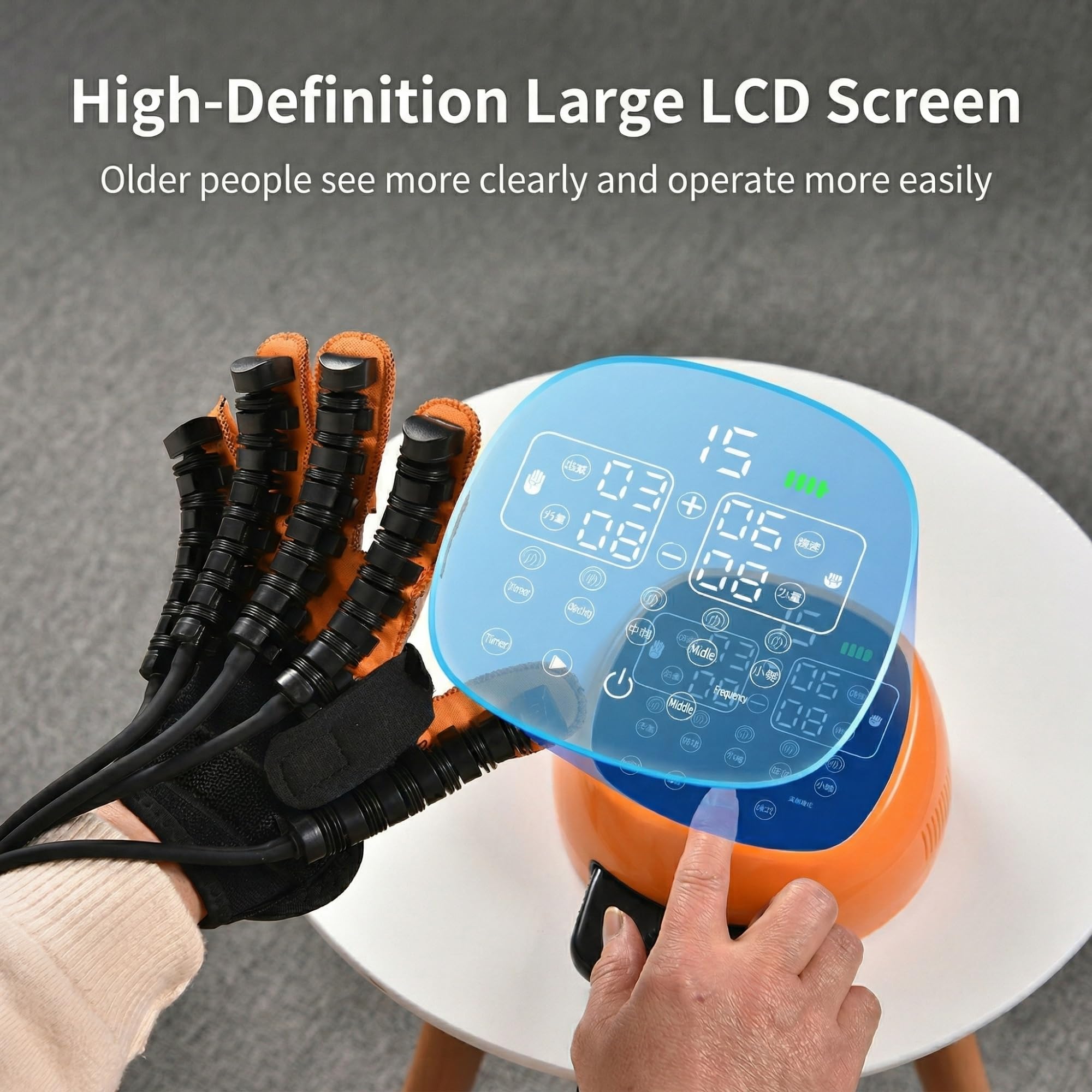 Guantes de Rehabilitación Robóticos para Ictus y Hemiplejía Ejercitador de Dedos y Mano Aparato de Fisioterapia en Casa Equipo Portátil para Recuperación de Movilidad y Entrenamiento(Izquierda,S)
