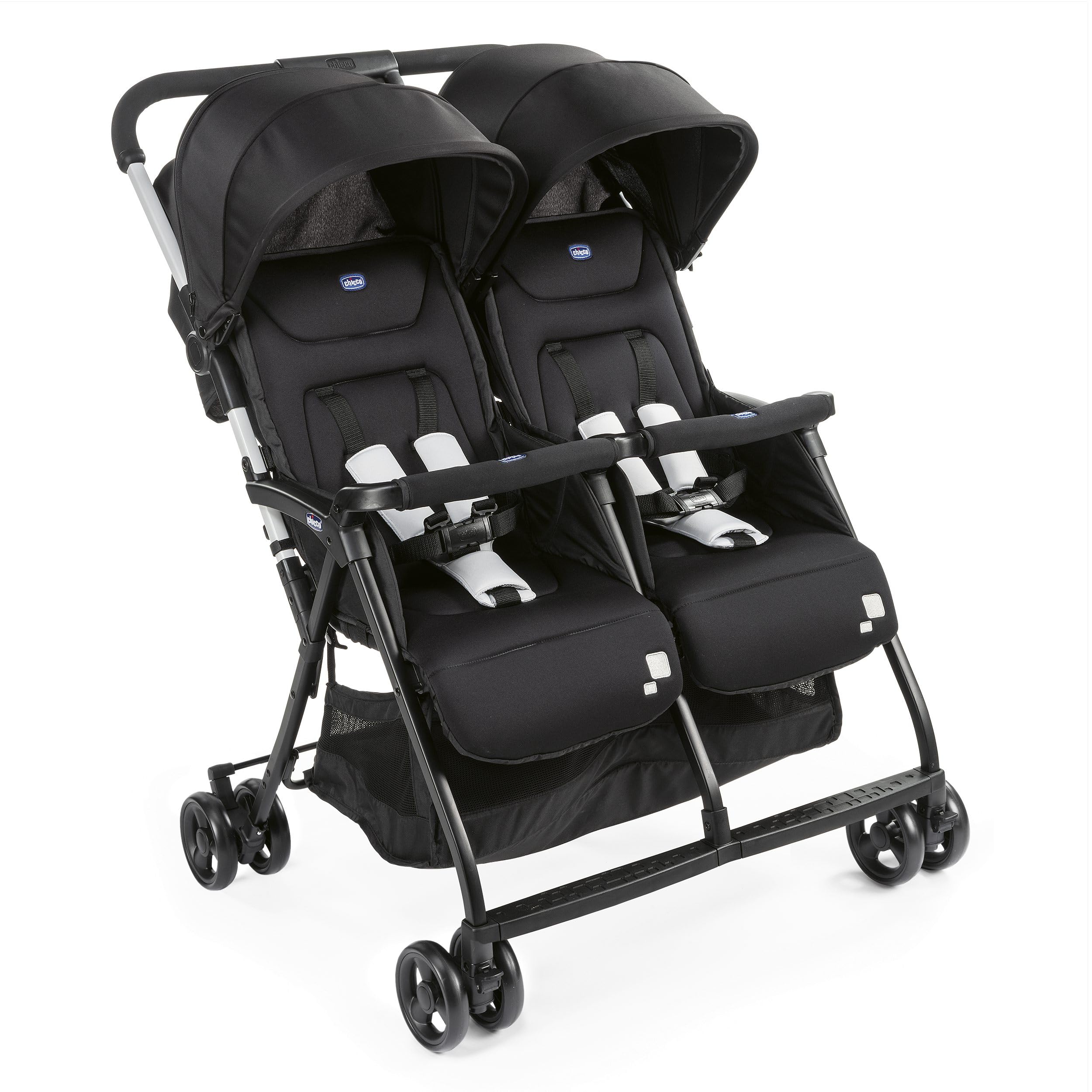 Chicco OHlalà Poussette Double Tandem Légère Pliable Jumeaux 15 kg Noir