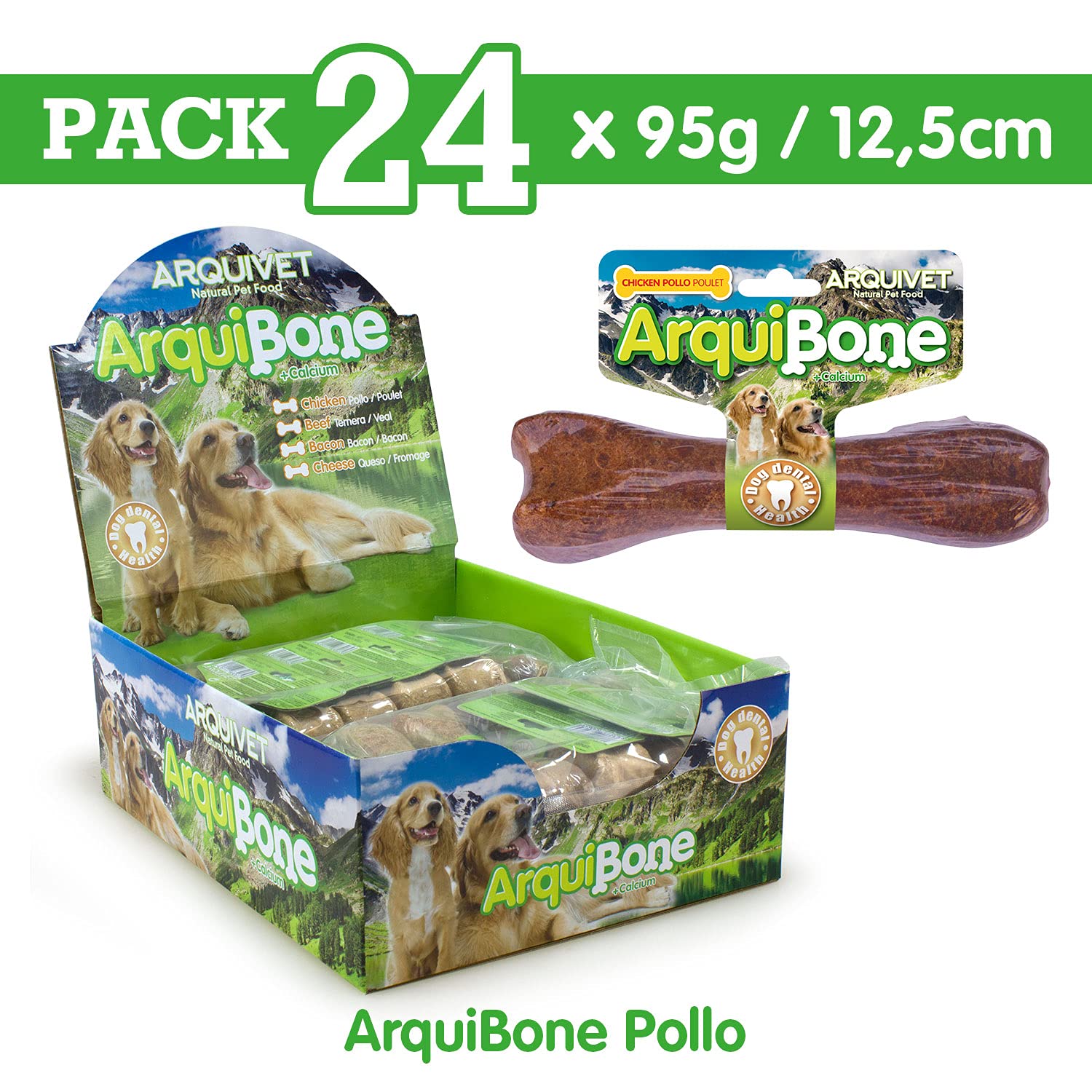 Arquivet Arquibone Pollo 12,5 cm, 95 g, 1 Unidad (Paquete de 24)
