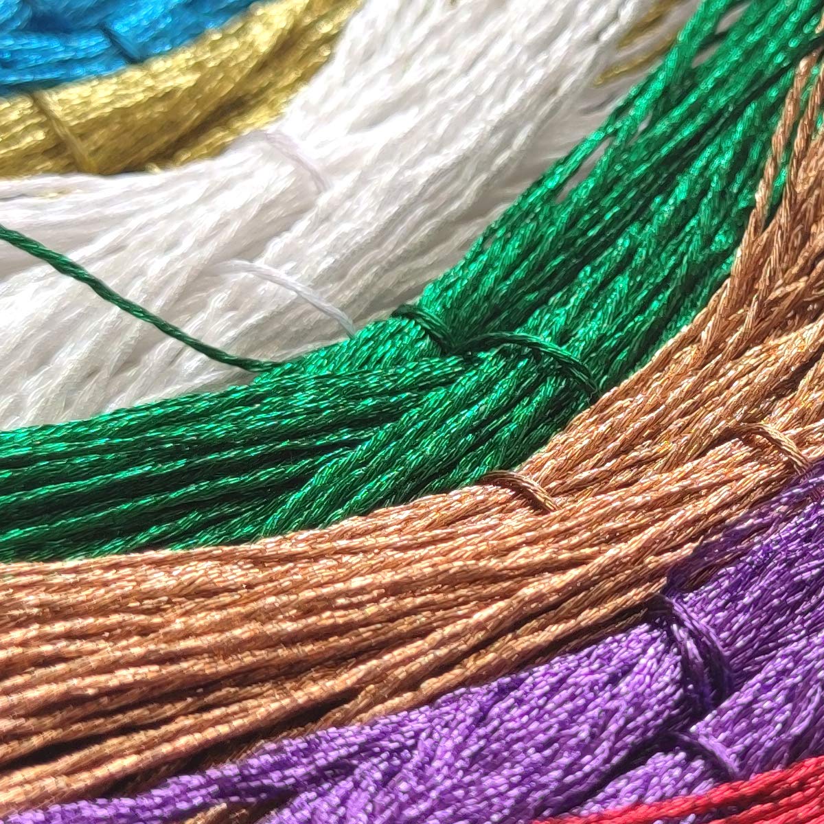 CraftsDIY Metallic-Stickgarn 18 Knäuel - Glänzendes Sticktwist 8m Für Kreuzstich & Basteln