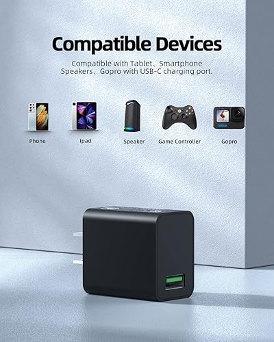 Miniatura 4 de Cargador USB C de carga rápida de 18 W para tableta Samsung Galaxy Tab A8 SM-X200, Galaxy Z Flip 5G SM-F707 Teléfono Tipo C Cable de alimentación