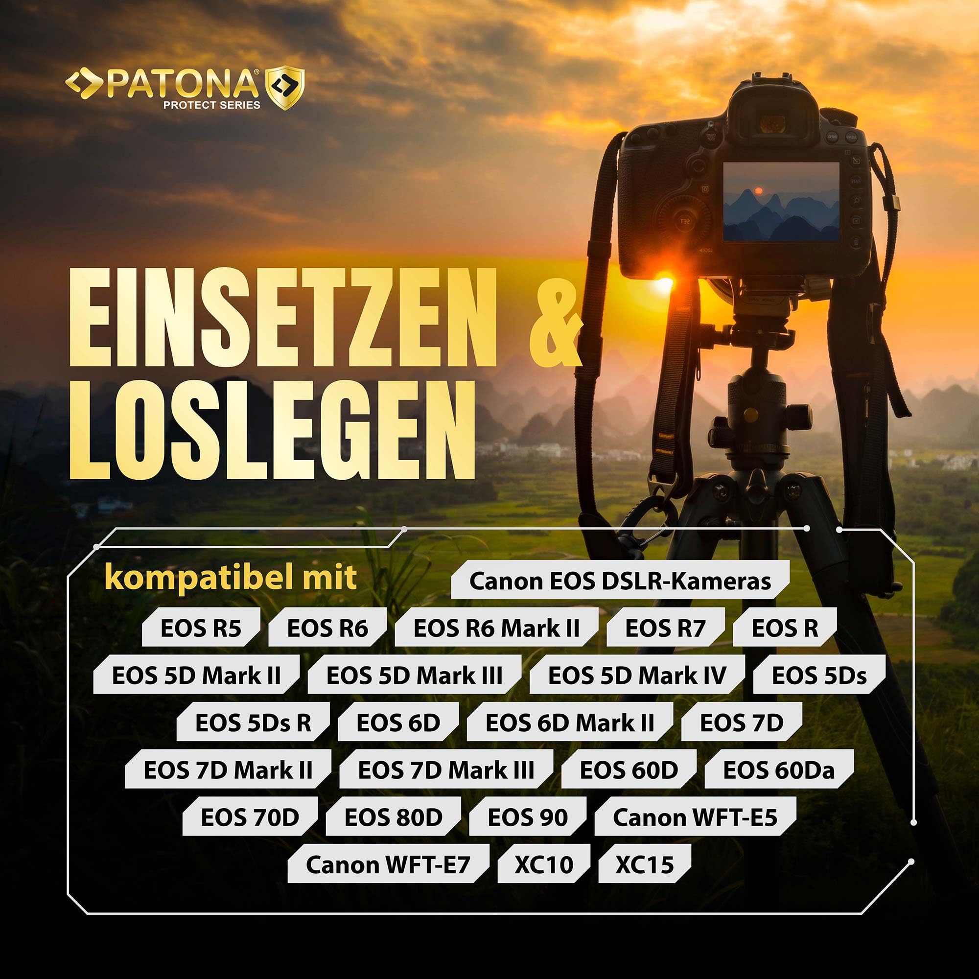PATONA Protect Akku Ersatz für Canon LP-E6NH LP-E6 2600mAh 7.2V | Ersatzakku für EOS R5 R6 R6II R7 5D Mark I-IV 5DS 60D 6D 70D 7D 80D 90D WFT-E5 E7 XC10 XC15, mit NTC-Sensor & Schutzgehäuse