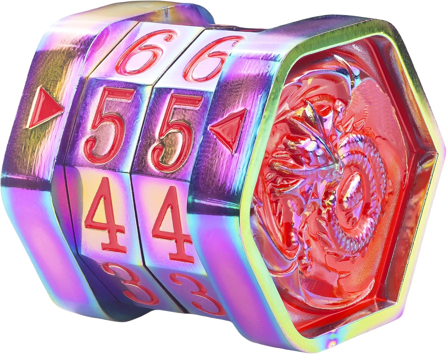 Metal MTG Life Counter Wheel Health Tracker Life Counter MTG Foundations Metal Dragon Life Counter Dial Game Gifts for MTGs TTRPGs Compatible Table top Cards and Board Games(Silver_Red)