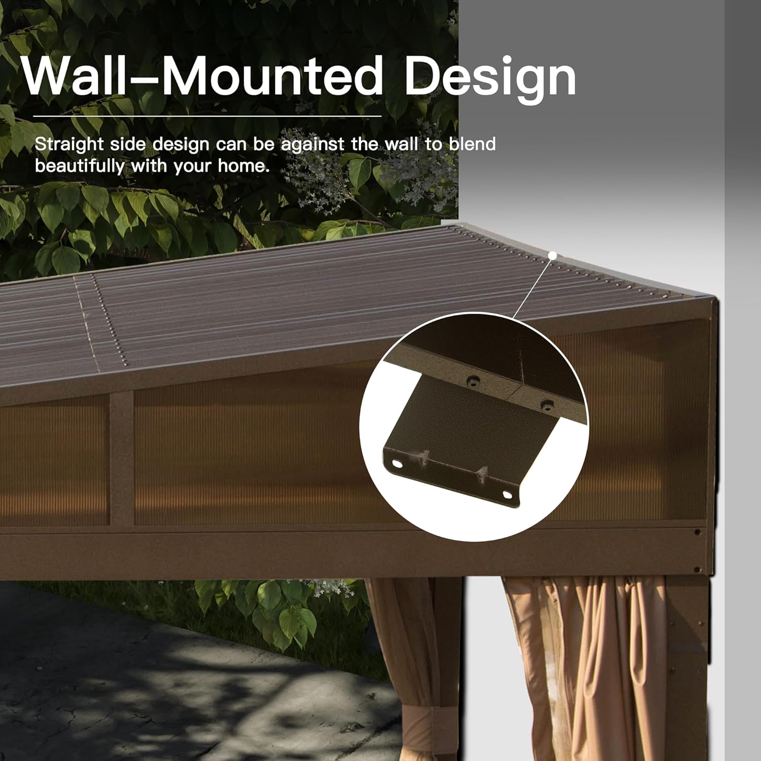 Close-up of the wall-mounted design showing the attachment bracket