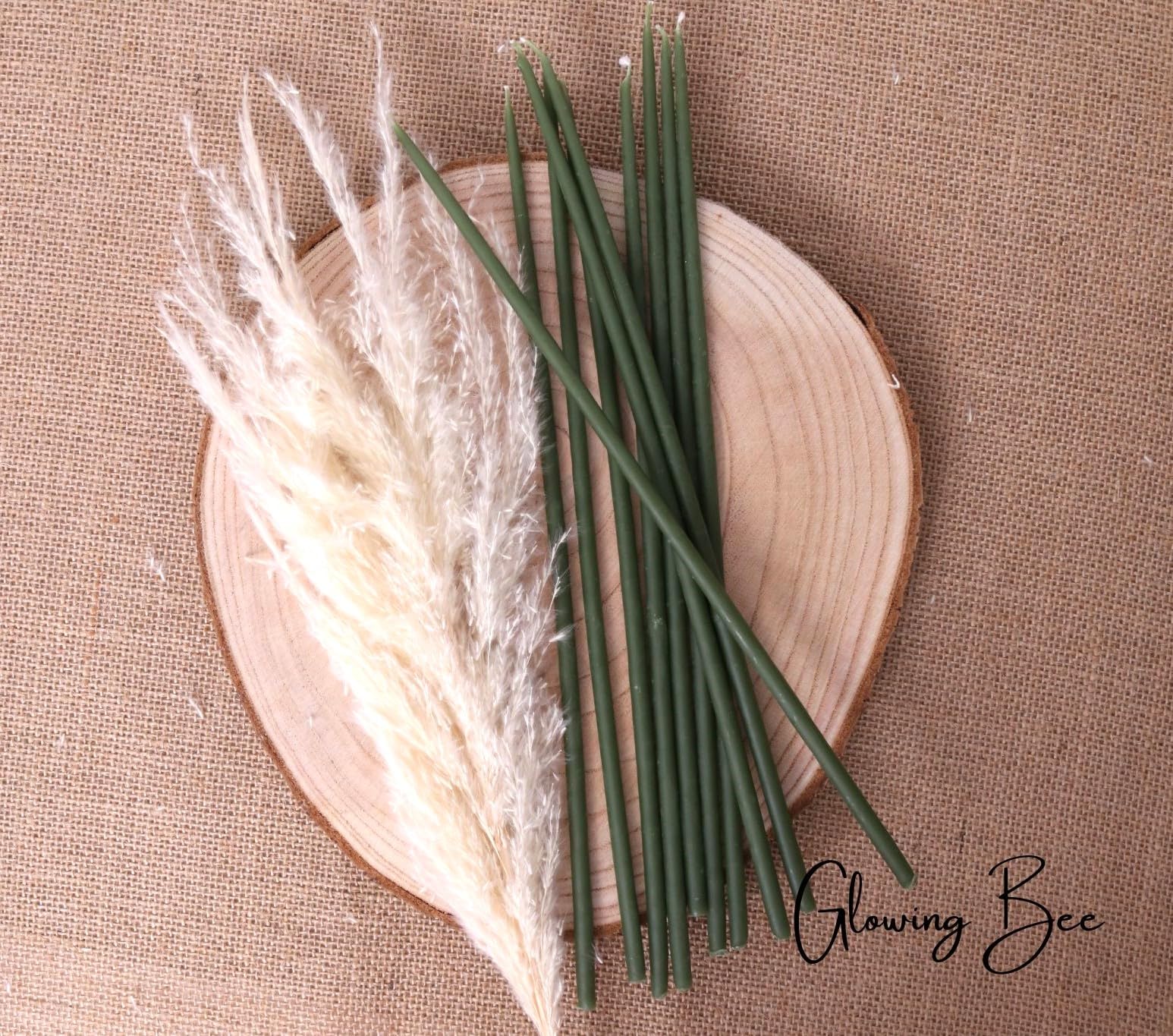 Candele Sottili In Cera D'Api Naturale - 30 Cm, Confezione Da 10, Colore Nero, Tempo Combustione 2h - Foto 9