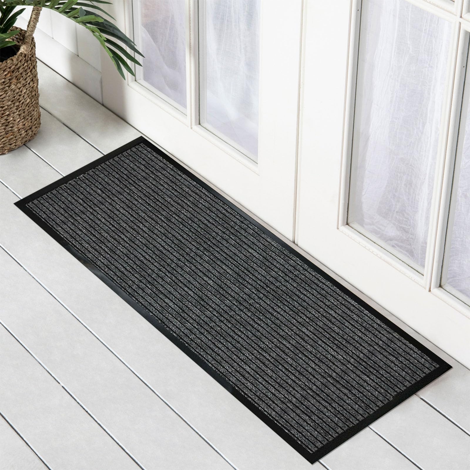 renoazul® Non Slip Washable Barrier Mat, 60 x 180 cm Dirt Grabber, Grey ...