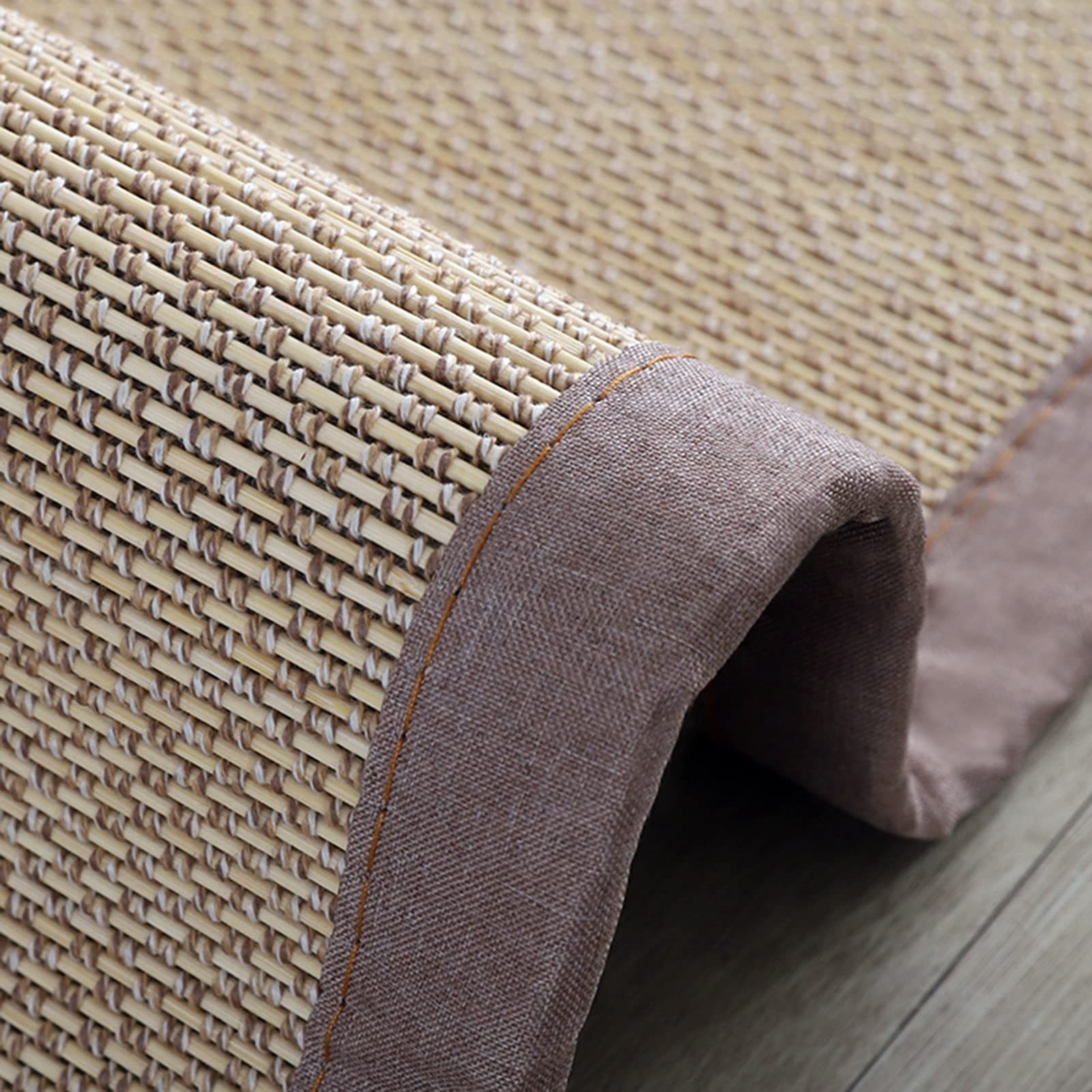Tapete de bambu de fibra natural com borda de algodão tapete de