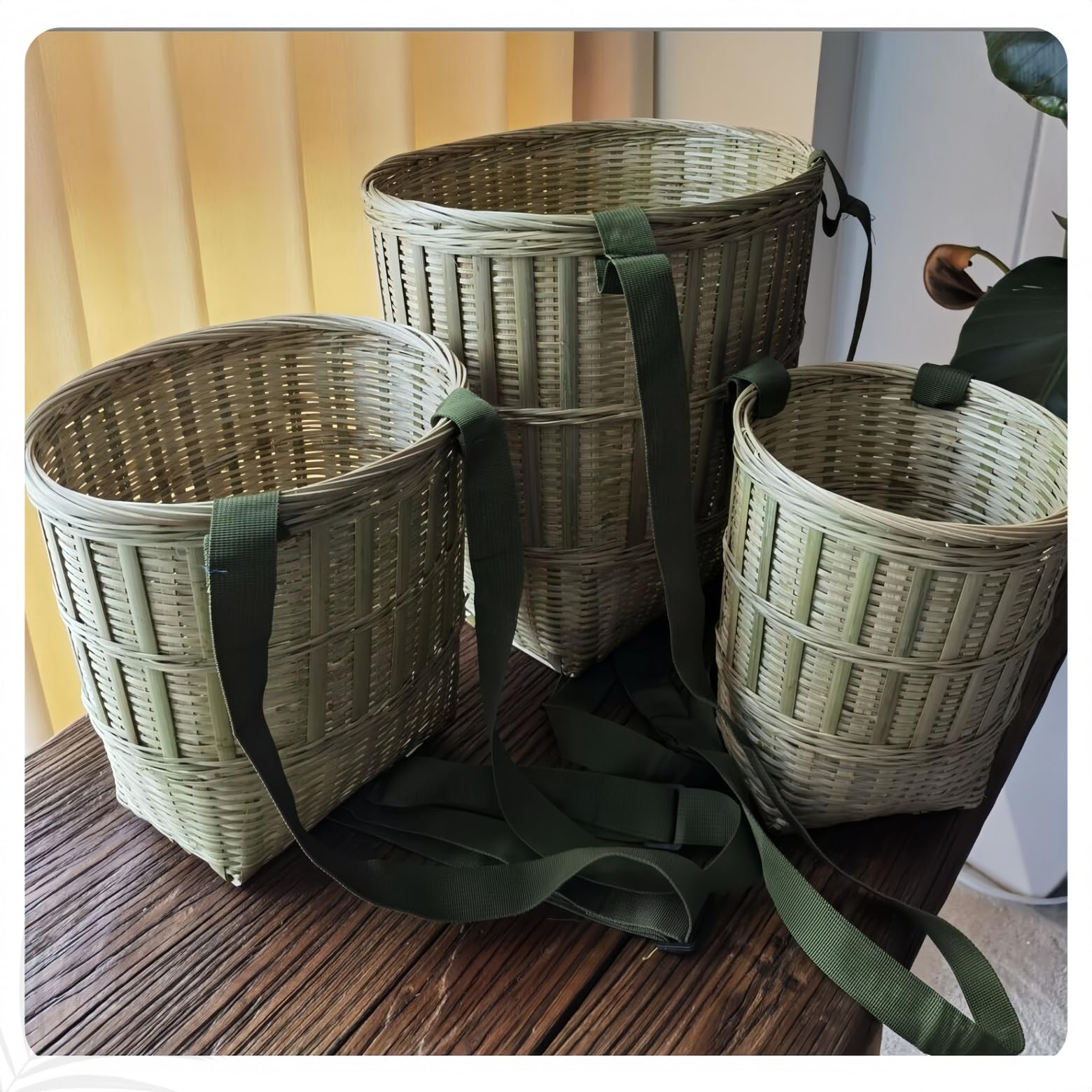 岩手県鳥越地方背負いかご 収穫用 山菜 キノコ　ひも付き 市場かご 岩手県鳥越地方背負いかご 収穫用 山菜 キノコ ひも付き 市場かご