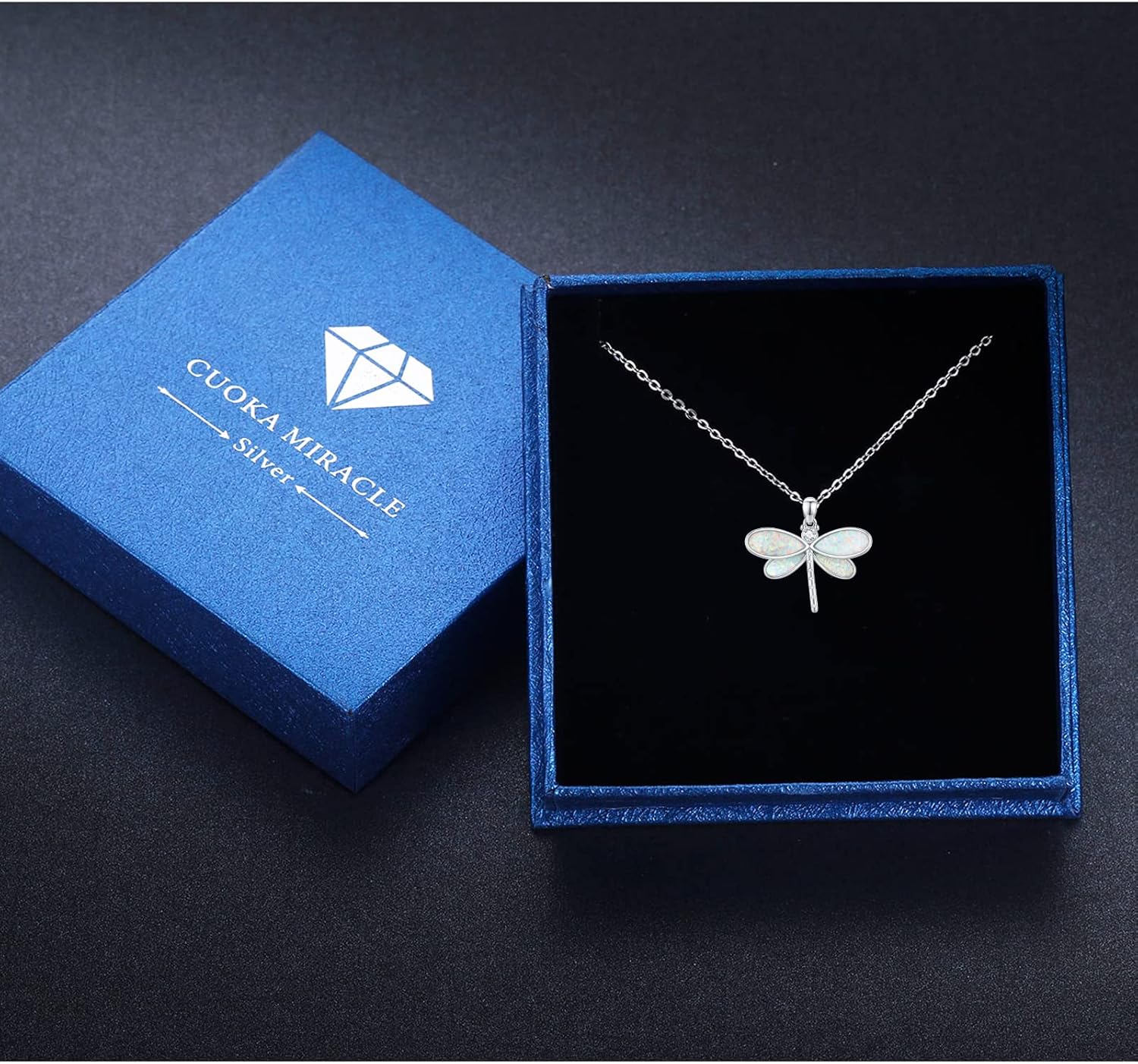 CUOKA MIRACLE Dragonfly Necklaces 925 Sterling Silver Dragonfly Jewelry Pendant Necklaces Opal Abalone Shell Dragonfly Jewelry Dragonfly Gifts for Women Nature Lover - Image 6