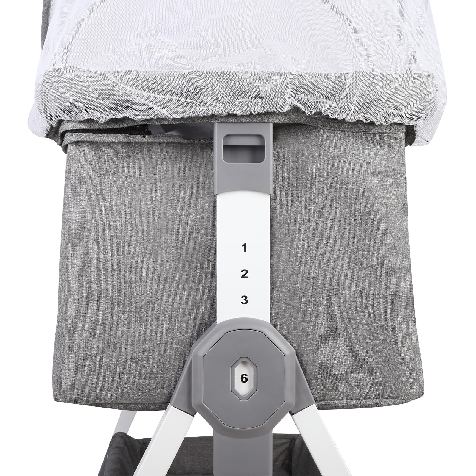 HUOLE Lit Cododo Bébé 0-6 Mois avec Roues Intégrés, 2en 1 Lit bébé Berceau Cododo,Berceau Cododo avec Matelas et Moustiquaire,80 * 40 * 100-115 cm (6 Niveaux de Hauteur) - Lin