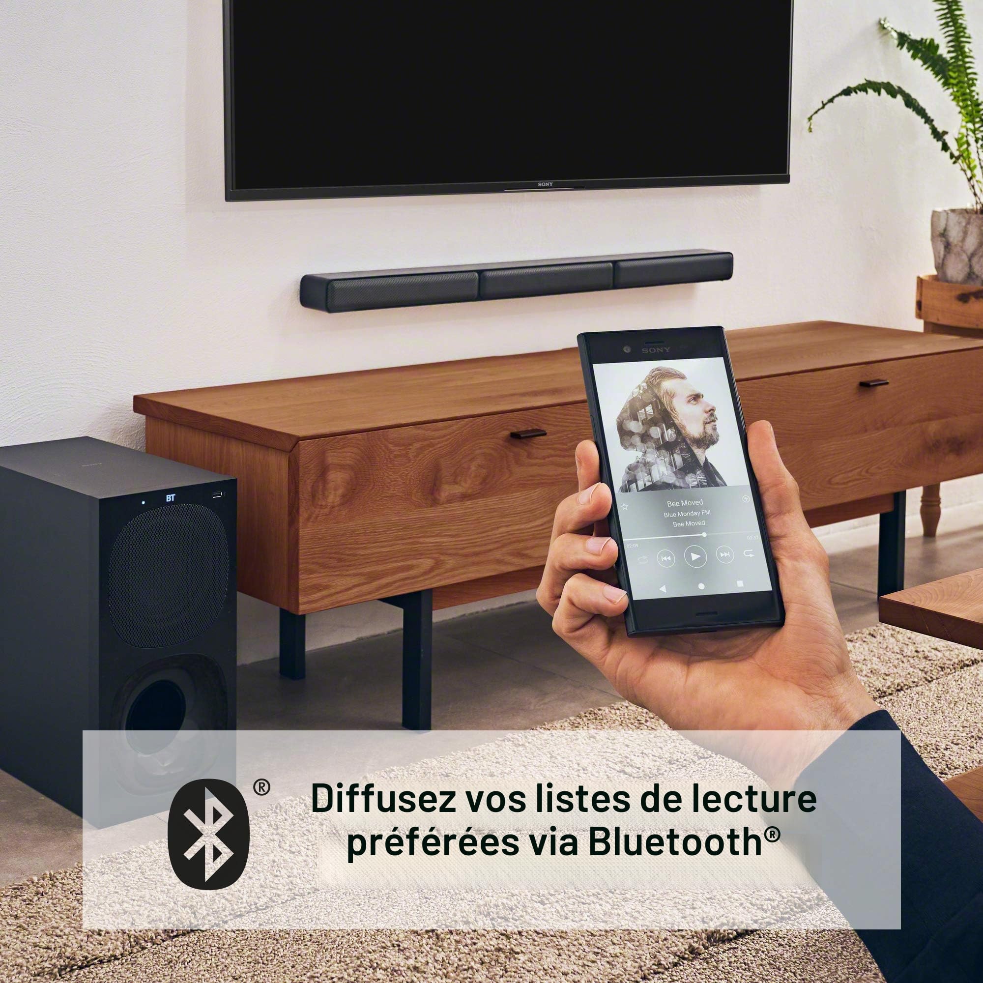 Sony HT-S40R Barre de Son 5.1 canaux 600 W pour TV avec Caisson de Basses et Haut-parleurs arrière sans Fil avec Bluetooth
