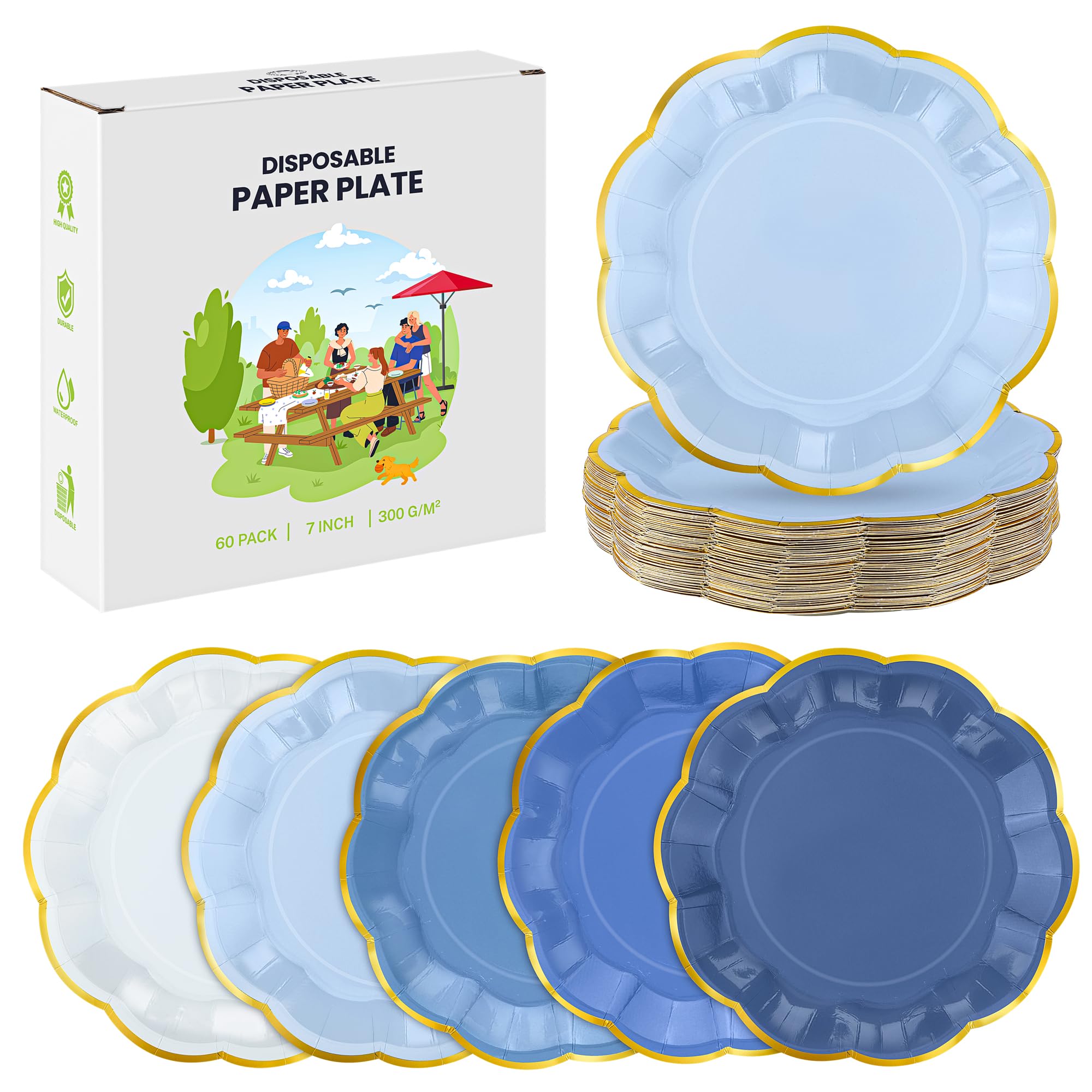 Photo 1 of Kochorie 60 PCS 7 Inch Scalloped Party Plates