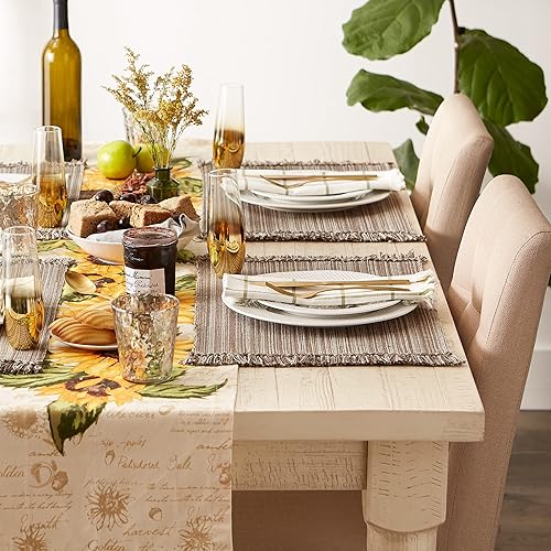 Miniatura 4 de DII Colección de mesa jaspeado, juego de manteles individuales, 13x19, seta, 6 piezas