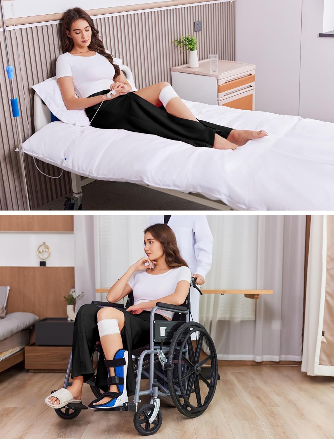 Deyeek Women's Tear Away Pants with Pockets Easy Access Adaptive Pants Post Hip Knee Leg Surgery Breakaway Lounge Sweatpants - Image 5