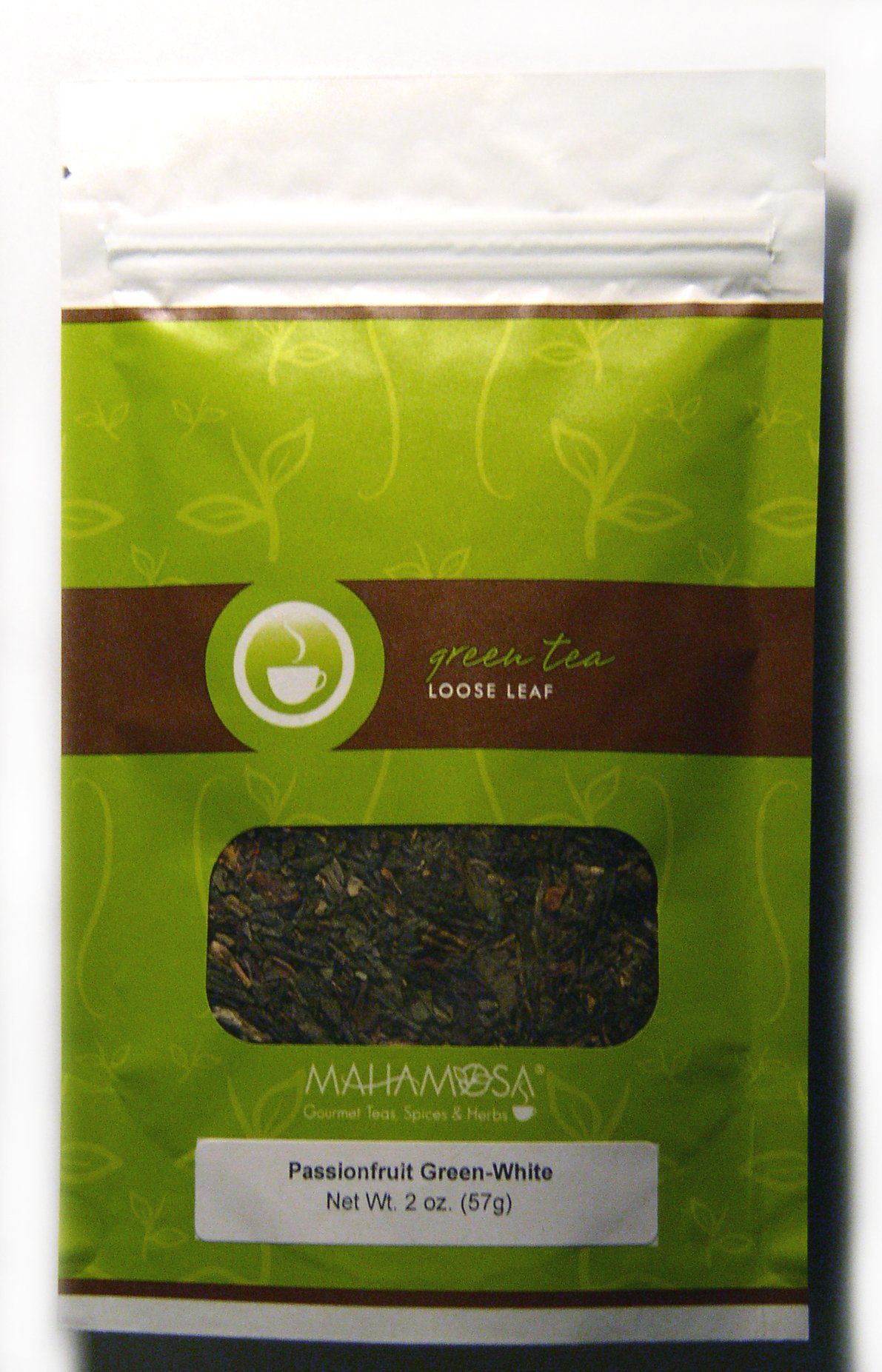 Mahamosa Gourmet Teas, Spices & HerbsPassionfruit Green-White Tea 2 oz (with pineapple,papaya,strawberry), Flavored Loose Leaf (Looseleaf) Green Tea and White Tea Blend