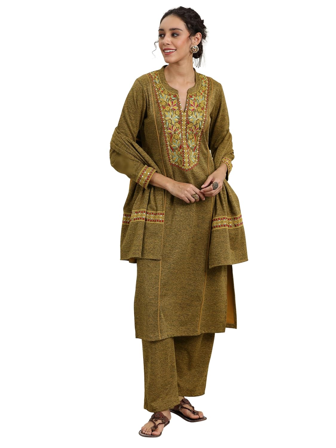 Libas Yoke Design Wool Straight Kurta With Palazzos and Dupatta - Review, Price and Buying Guide