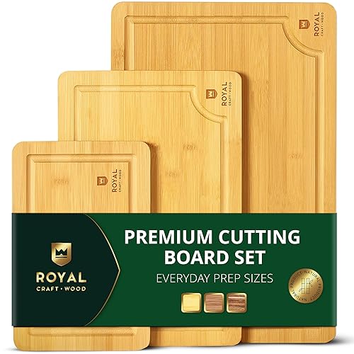ROYAL CRAFT WOOD Wooden Cutting Boards for Kitchen Meal Prep