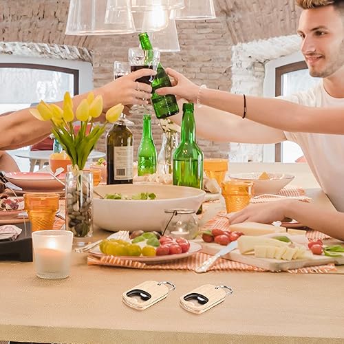 Miniatura 5 de 10 llaveros de madera en blanco, abridor de botellas de madera, grabado láser a granel, llavero de madera sin terminar, llavero para recuerdos de