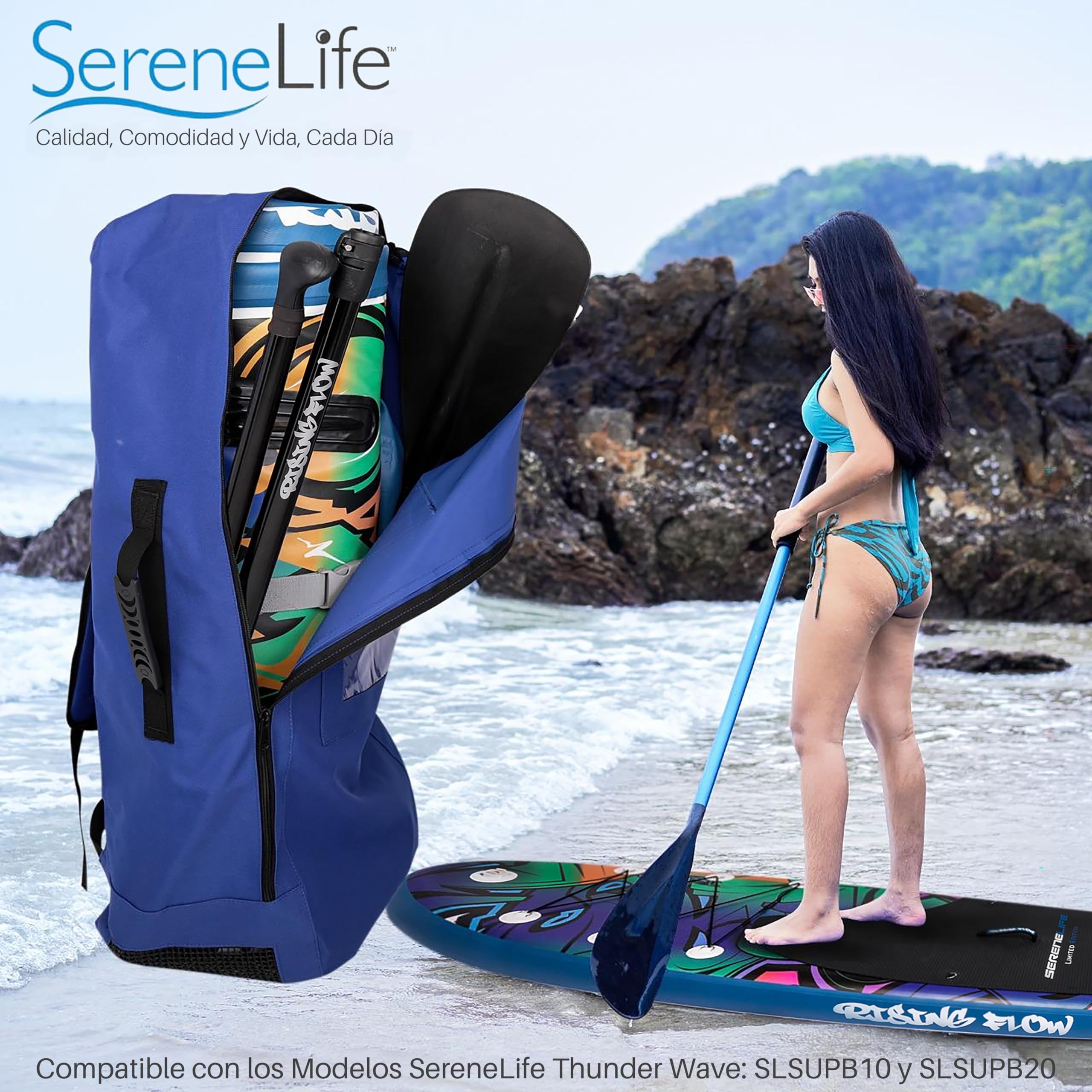 SereneLife Bolsa de Transporte para Tabla de Stand up Paddle, Hinchable, Viaje, Almacenamiento