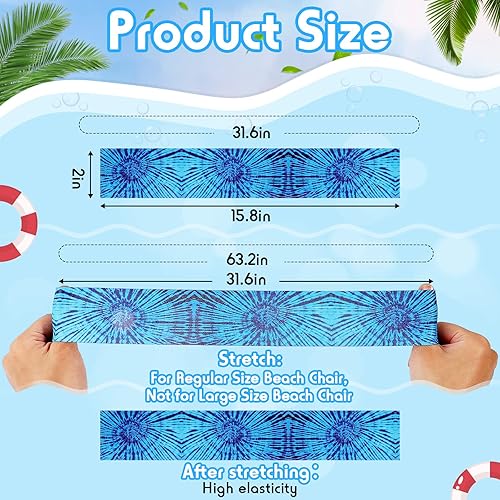 Miniatura 2 de Paquete de 8 bandas de toalla para sillas de playa, clips de toalla de crucero para sala de estar, playa, piscina, soporte para toallas, correa