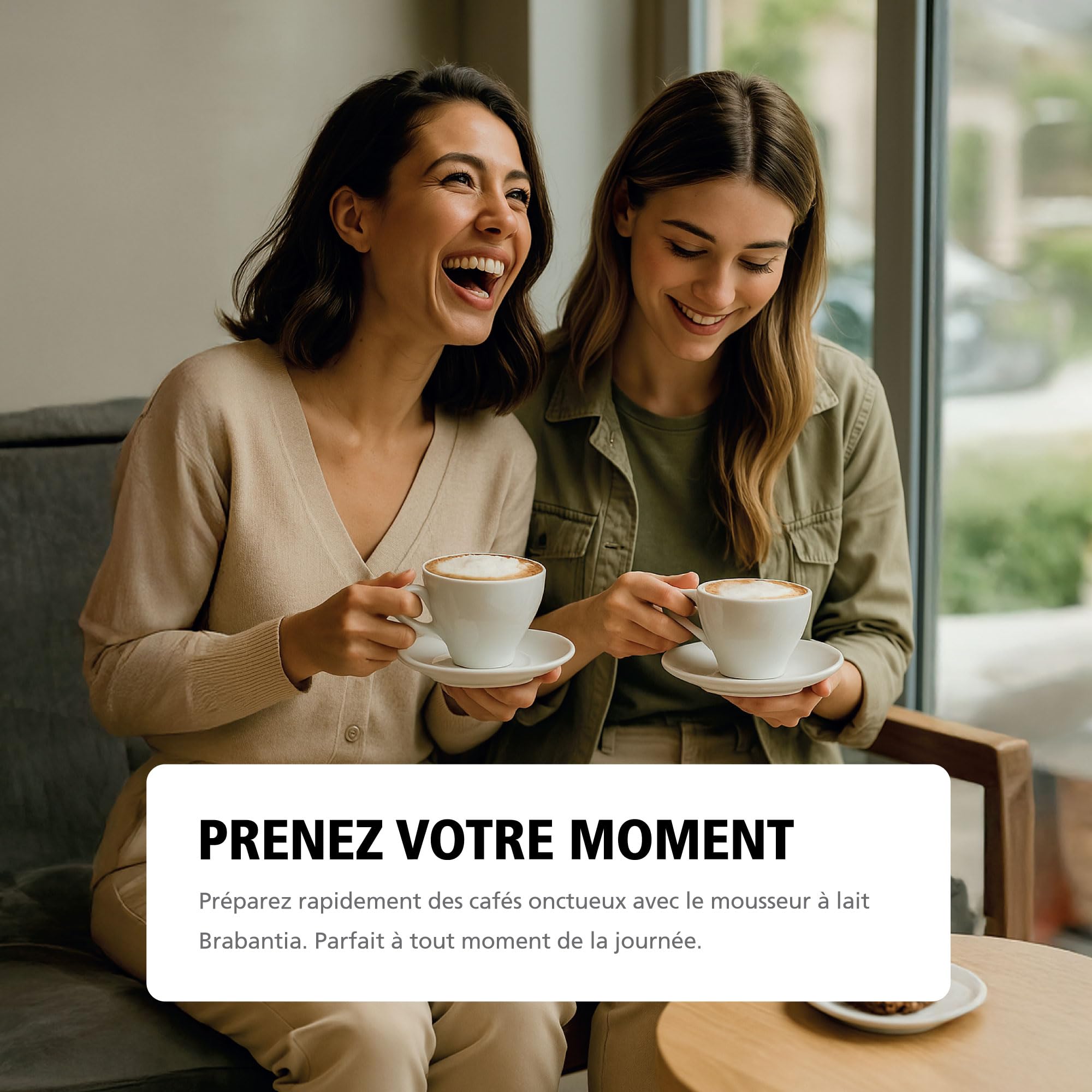 Frother Électrique Brabantia, 4-en-1, 300 ml, Moussage Chaud et Froid, Sans BPA ni PFAS, Cappuccino, Latte, Café Glacé, Chocolat Chaud, Noir, BBEK1048