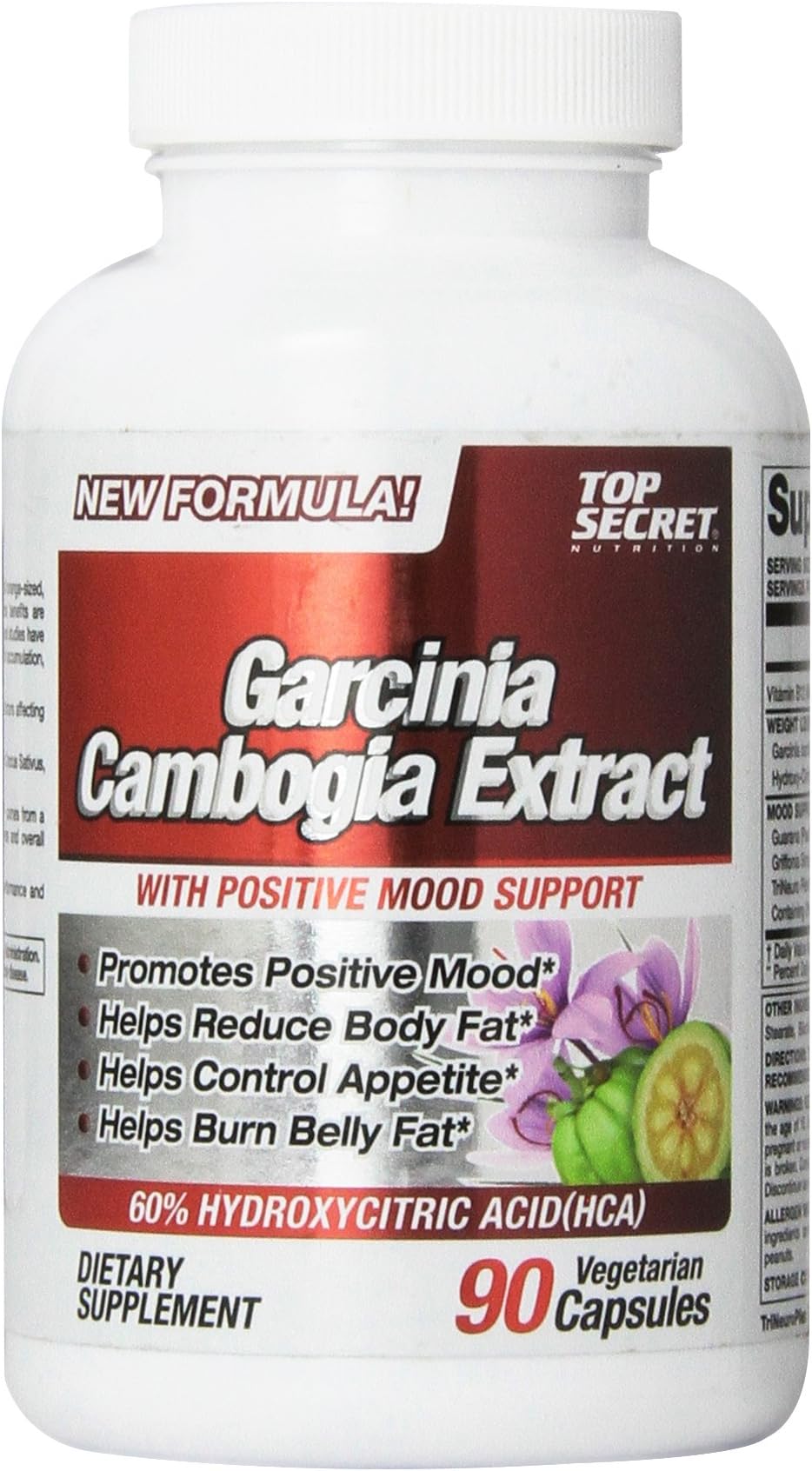 Top Secret Nutrition Garcinia Cambogia Extract with Positive Mood Support, 90 Count