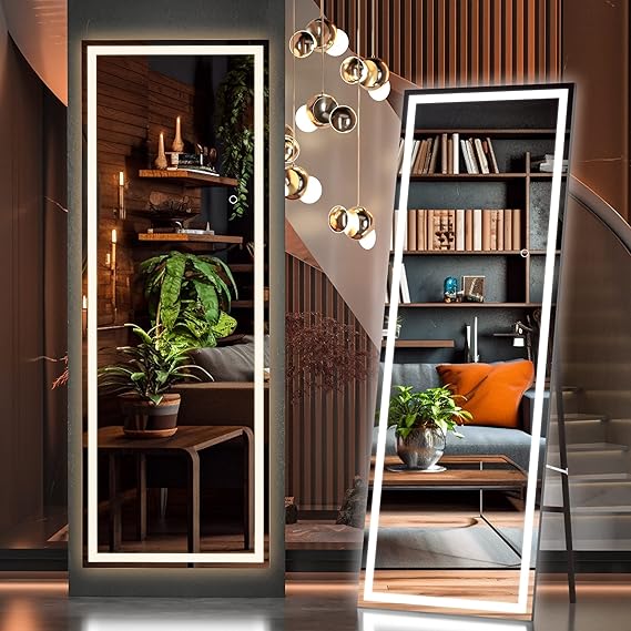 Hasipu Full Length Mirror with Lights, 65" x 22" Lighted